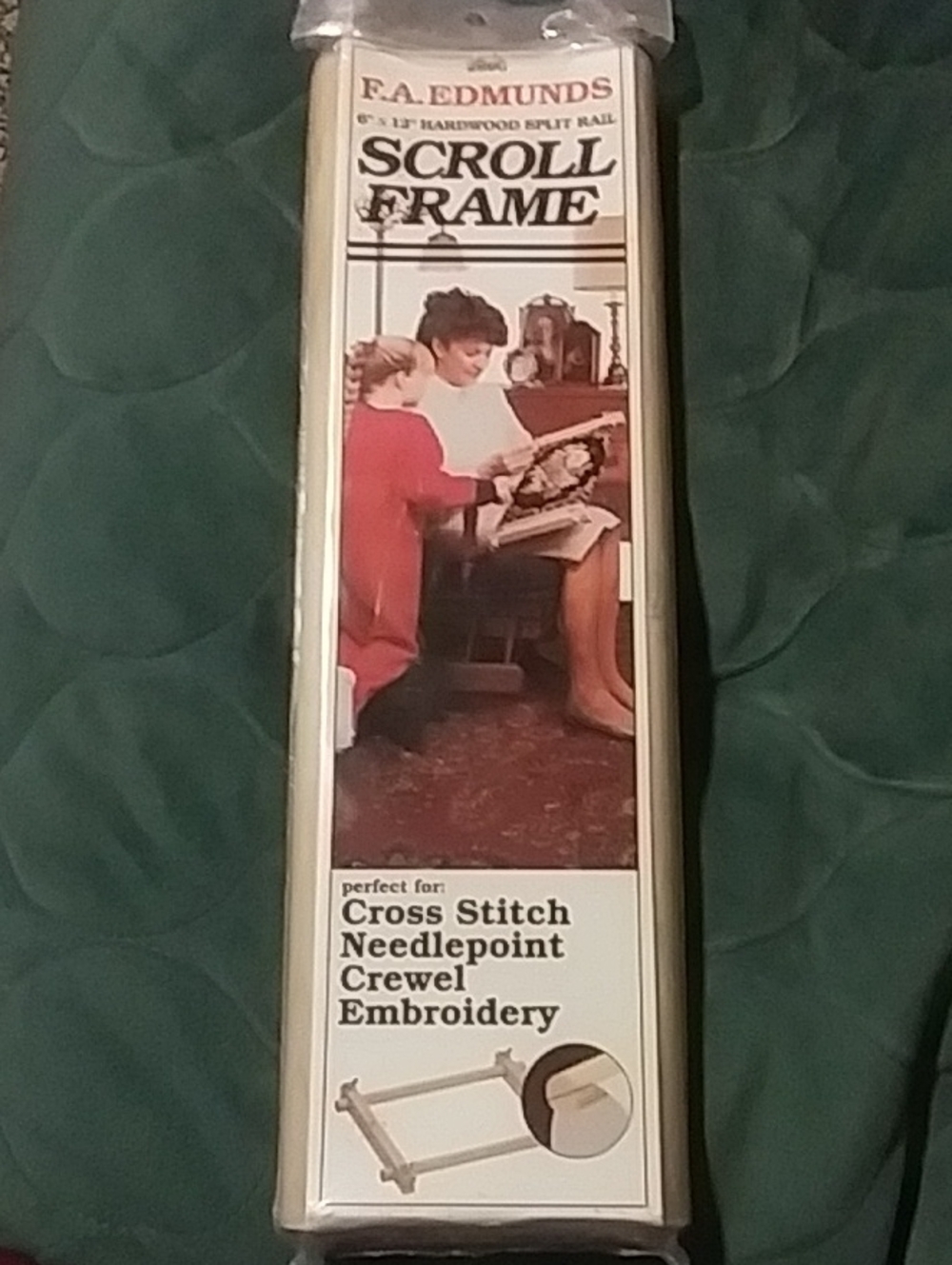 F.A. Edmunds Scroll Frame 6" X 12"cross Stich Needlepoint Crewel Embroidery